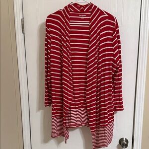 Kim Rogers Bold Red and White Striped Cardigan